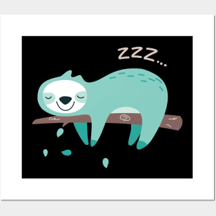 Sleeping Lazy Sloth Posters and Art